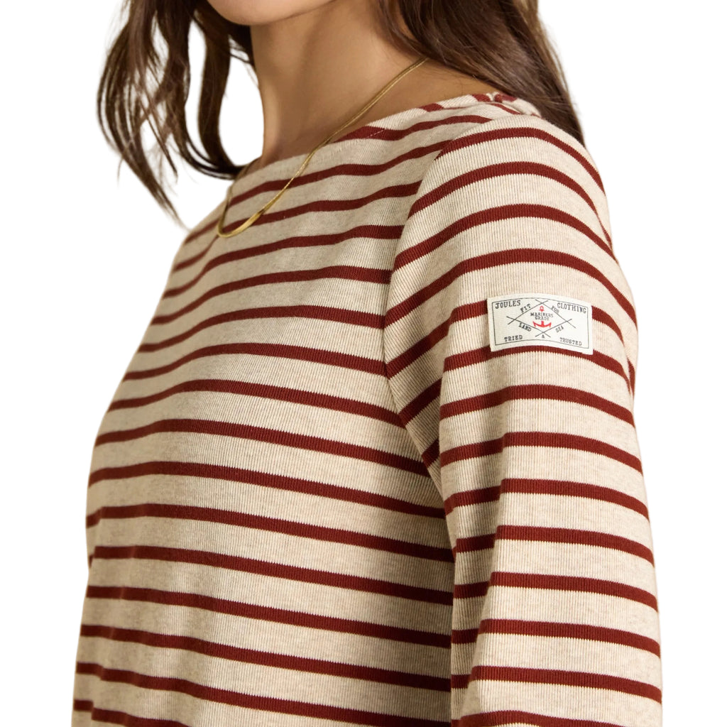Joules Ladies Harbour Top - Oat/Russet