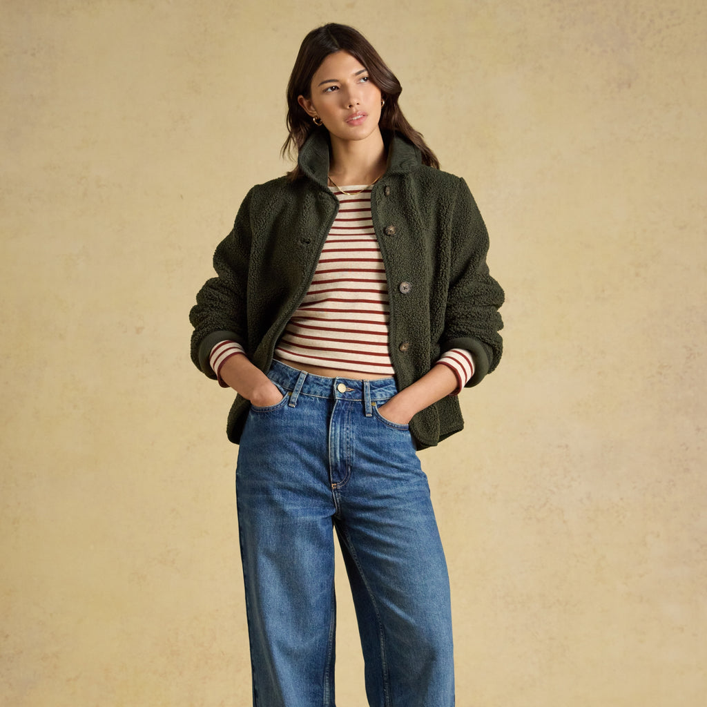 Joules Ladies Harbour Top - Oat/Russet