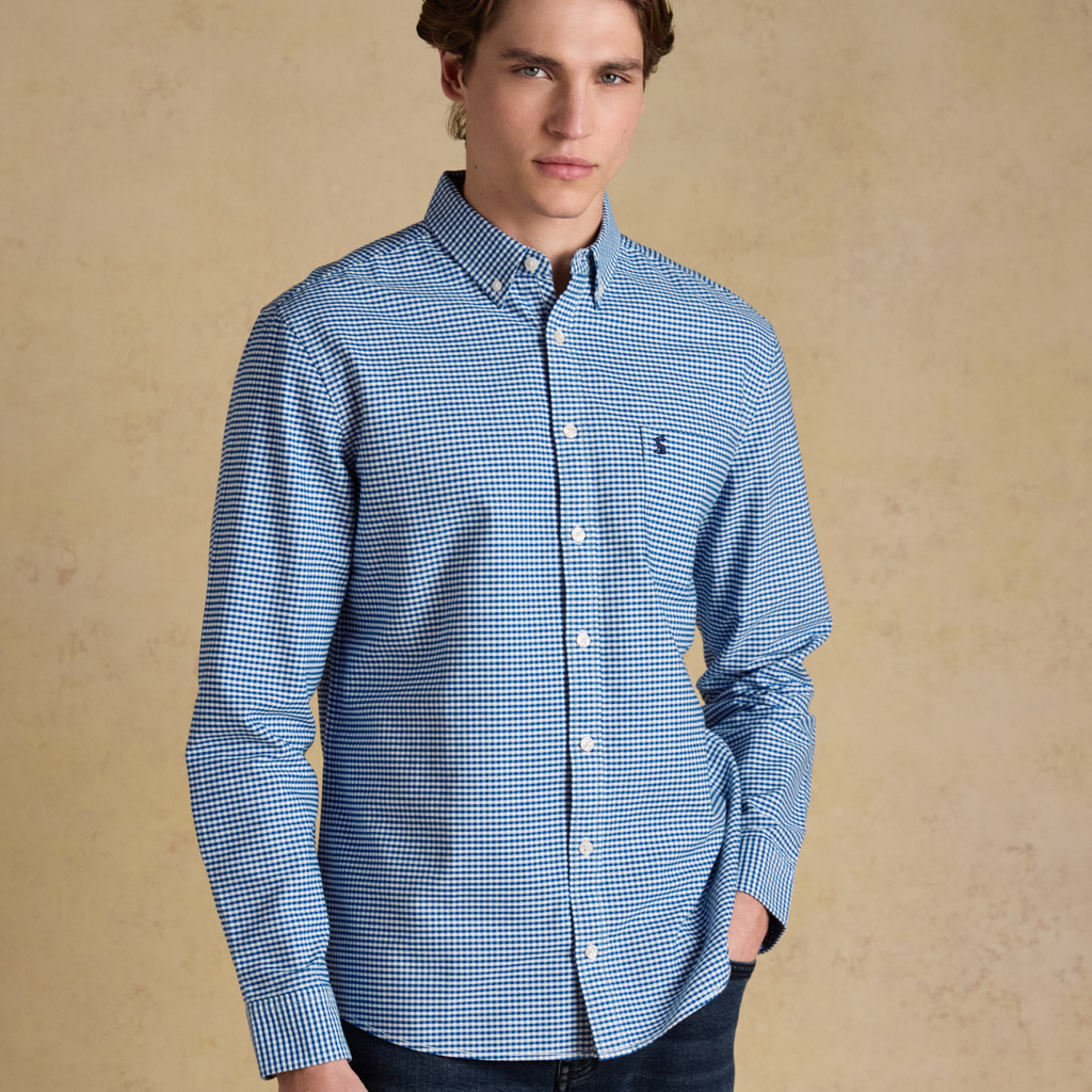 Joules Mens Classic Fit Oxford Gingham Shirt - Navy Check