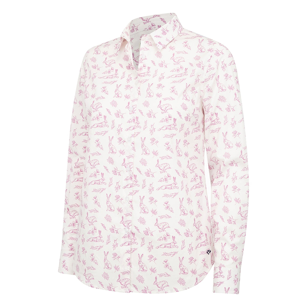 Hoggs of Fife Ladies Hare Print Shirt - Pink