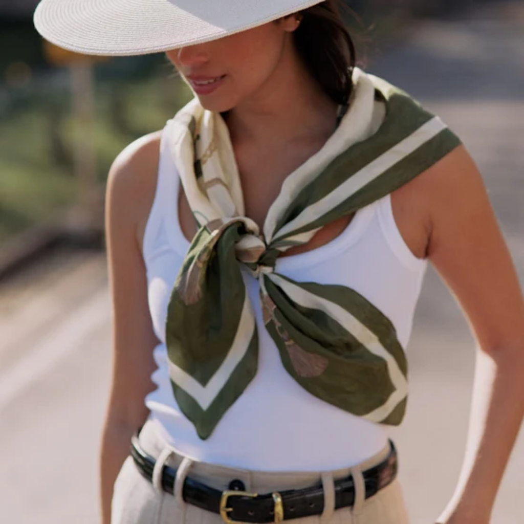 Hicks and Brown The Melford Silk Scarf - Green