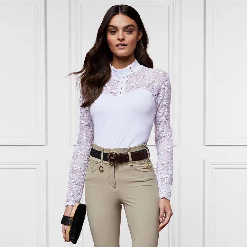 Holland Cooper Newbury Long Sleeve Base Layer - Ice White