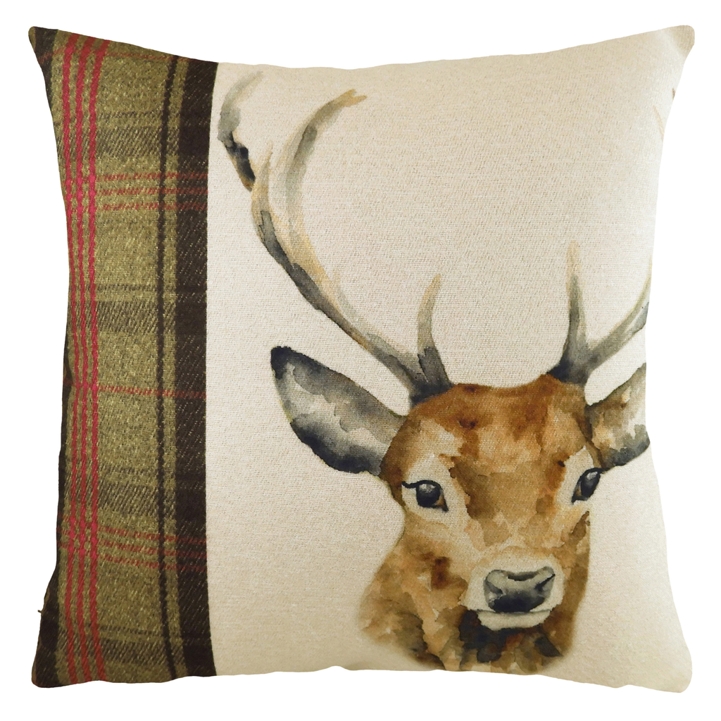 Evans Lichfield Hunter Stag Rectangular Cushion - Natural