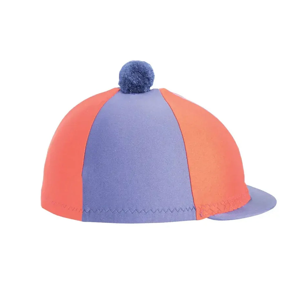 Hy Equestrian Two-Tone Lycra Silks with Bobble - Navy/Orange