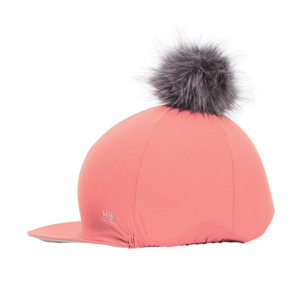 Hy Equestrian Sport Active Hat Silk with Interchangeable Pom Pom - Coral Rose