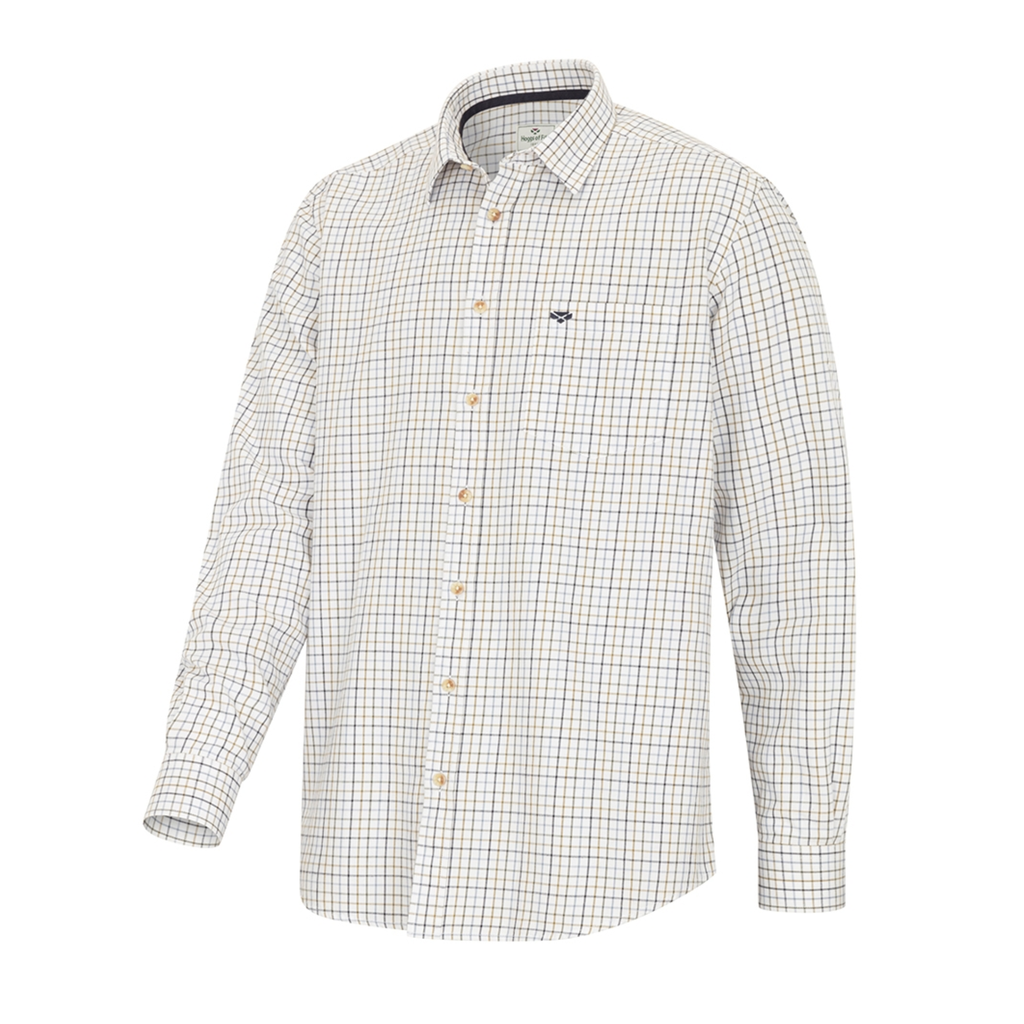 Hoggs of Fife Mens Inverness Cotton Tattersall Shirt - Navy/Blue/Brown/White