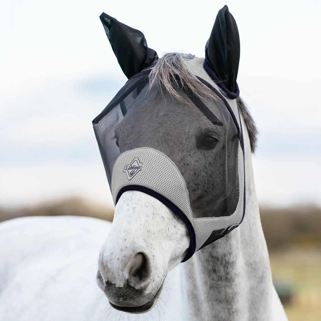 LeMieux Kudos AeroGuard Half Fly Mask - Navy