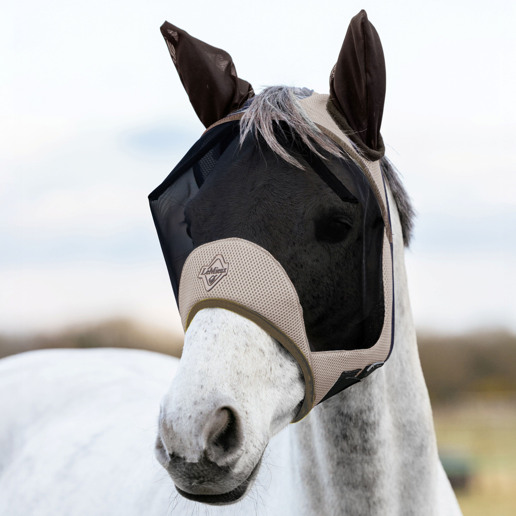 LeMieux Kudos AeroGuard Half Fly Mask - Pecan