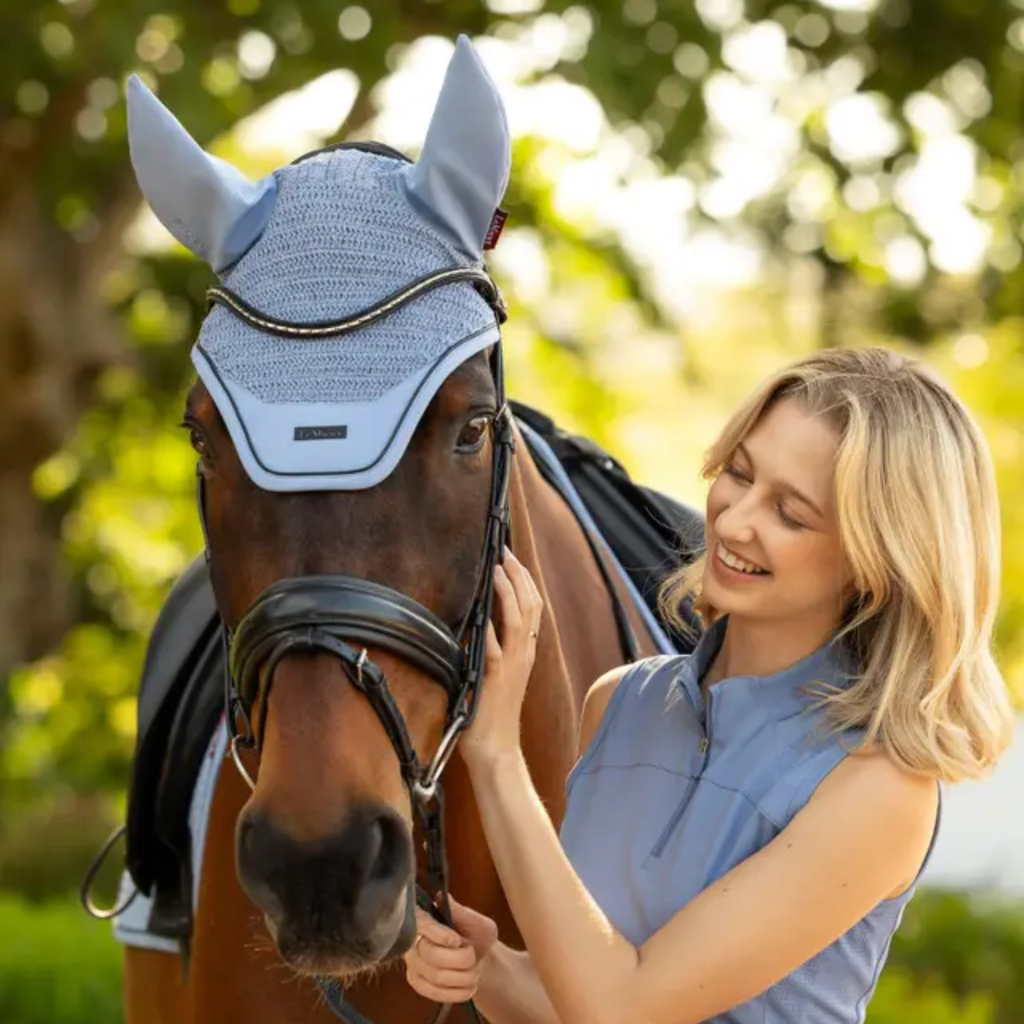LeMieux Essence Acoustic Fly Hood - Powder Blue