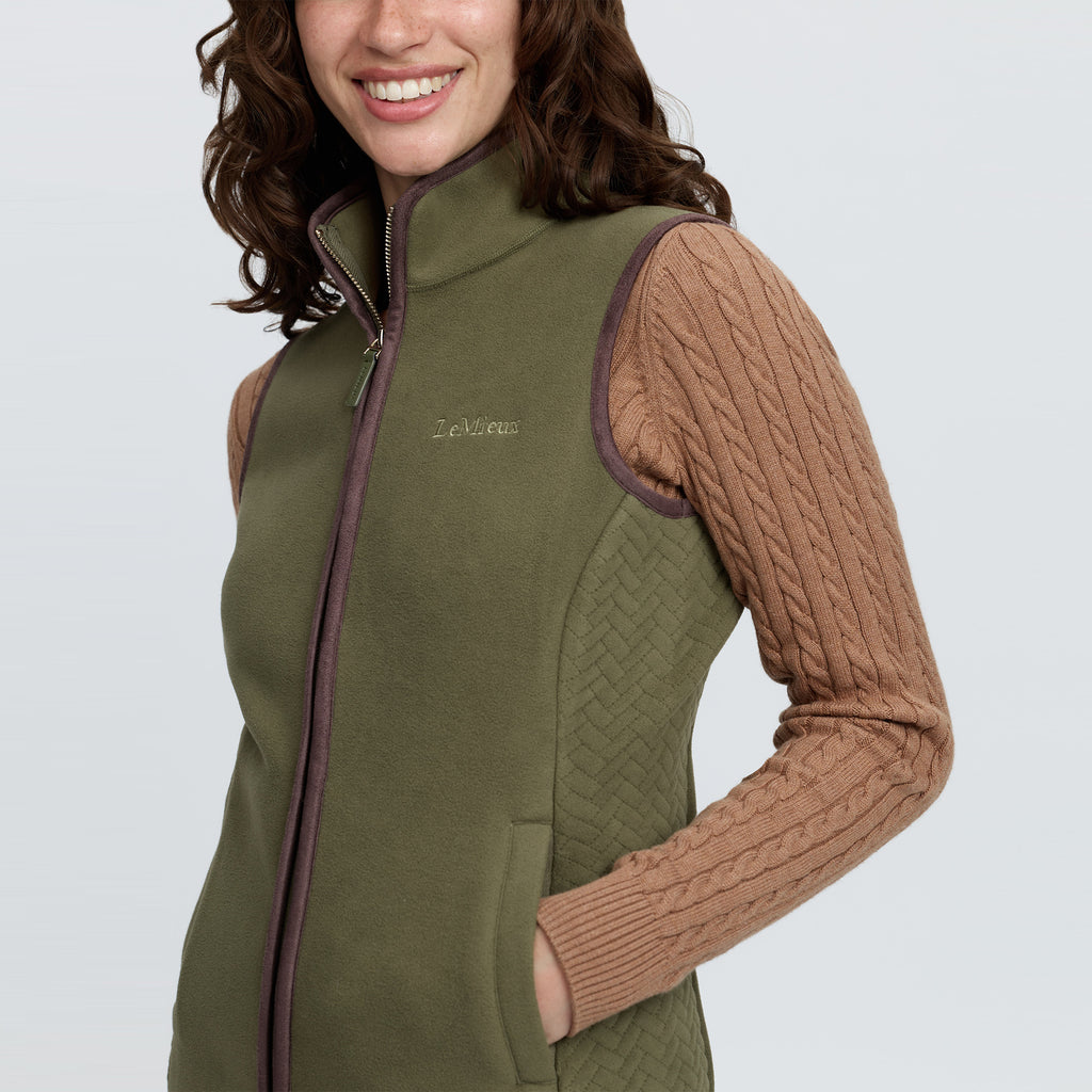 LeMieux Ladies Frankie Fleece Gilet - Willow Green