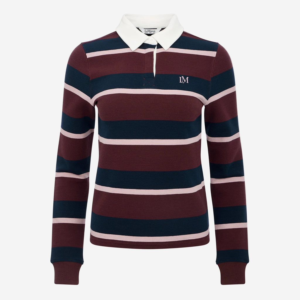LeMieux Ladies Sloane Stripe Rugby Shirt - Bramble