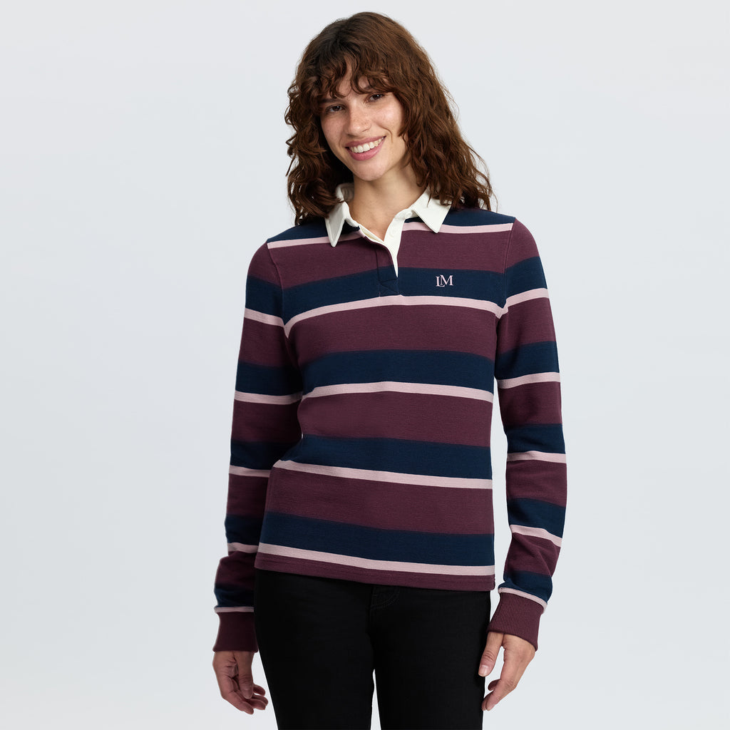 LeMieux Ladies Sloane Stripe Rugby Shirt - Bramble