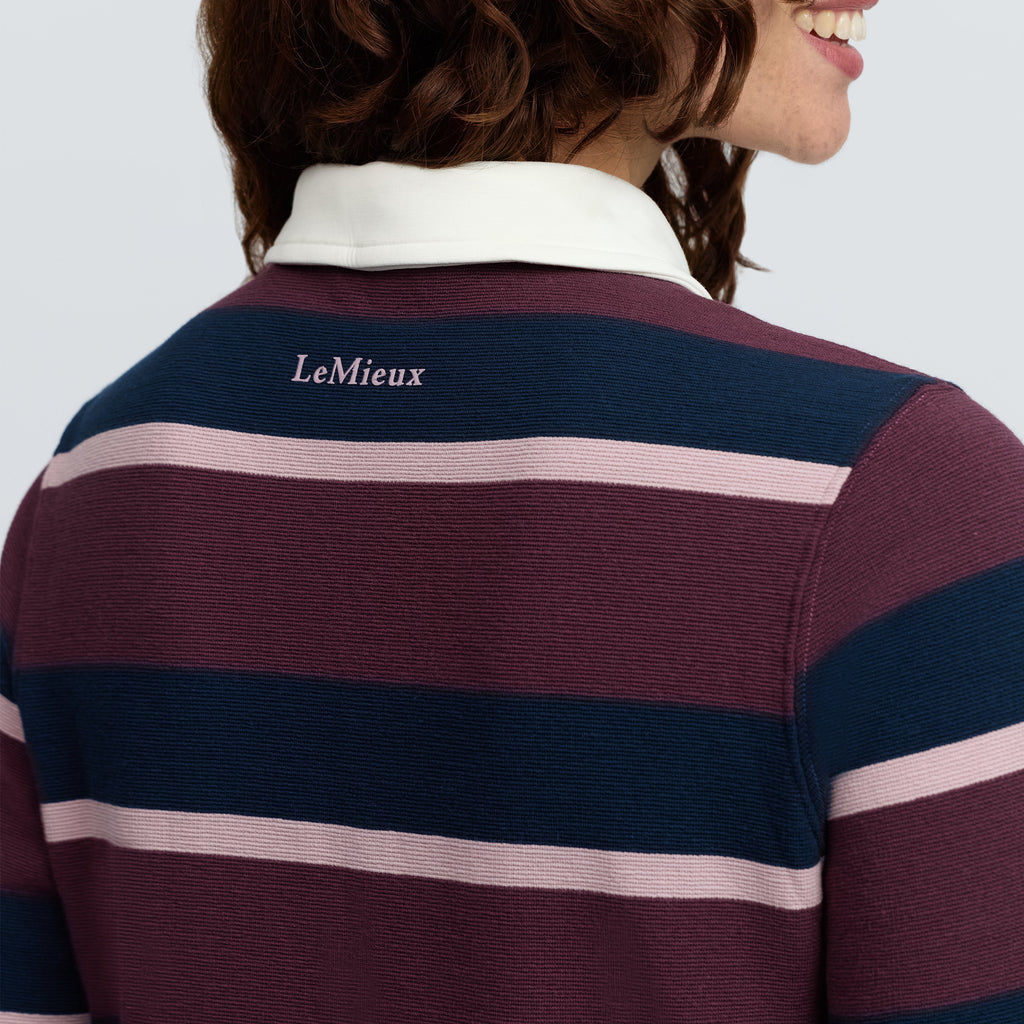 LeMieux Ladies Sloane Stripe Rugby Shirt - Bramble
