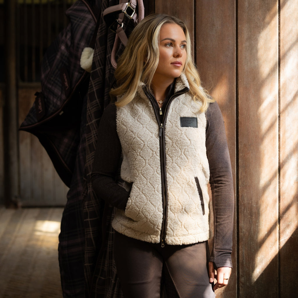 LeMieux Ladies Heritage Borg Gilet - Stone