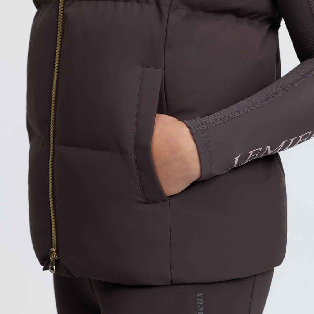 LeMieux Young Rider Joey Hooded Gilet - Cocoa