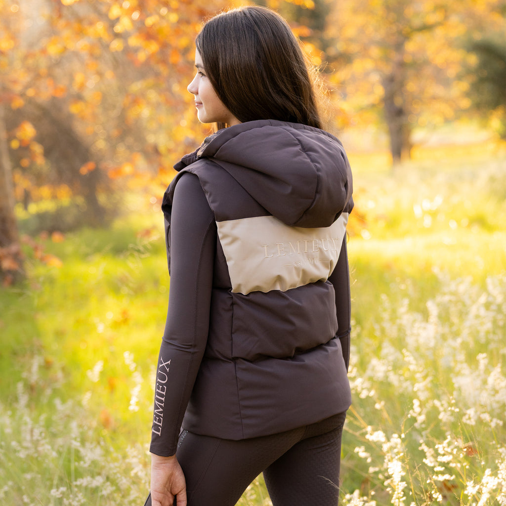 LeMieux Young Rider Joey Hooded Gilet - Cocoa