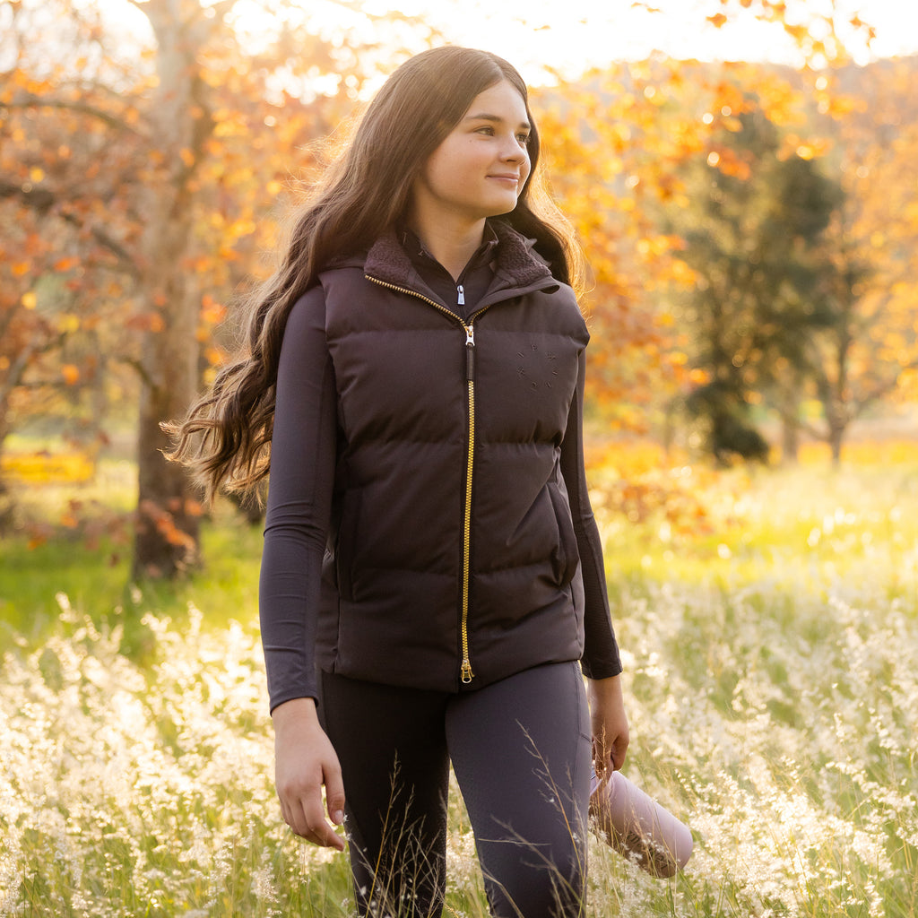 LeMieux Young Rider Joey Hooded Gilet - Cocoa
