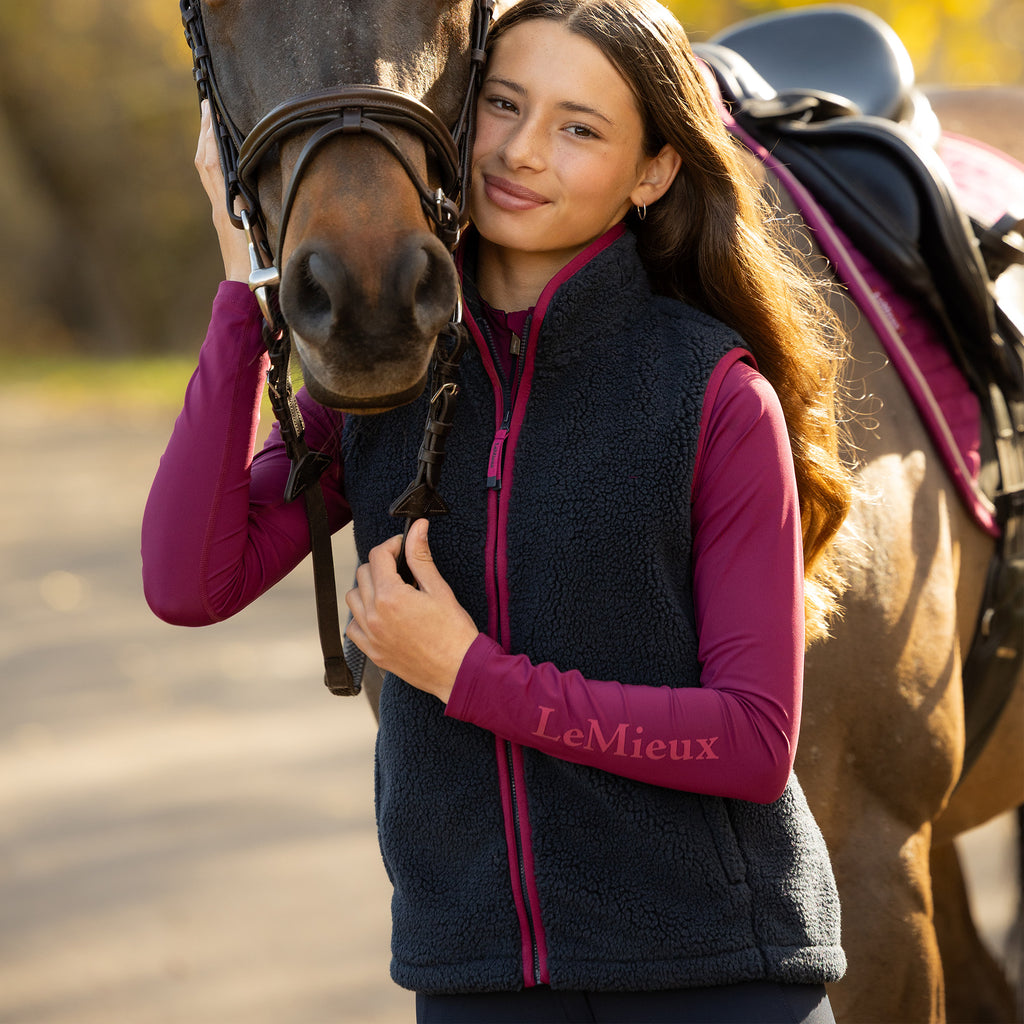 LeMieux Young Rider Trinity Teddy Gilet - Navy