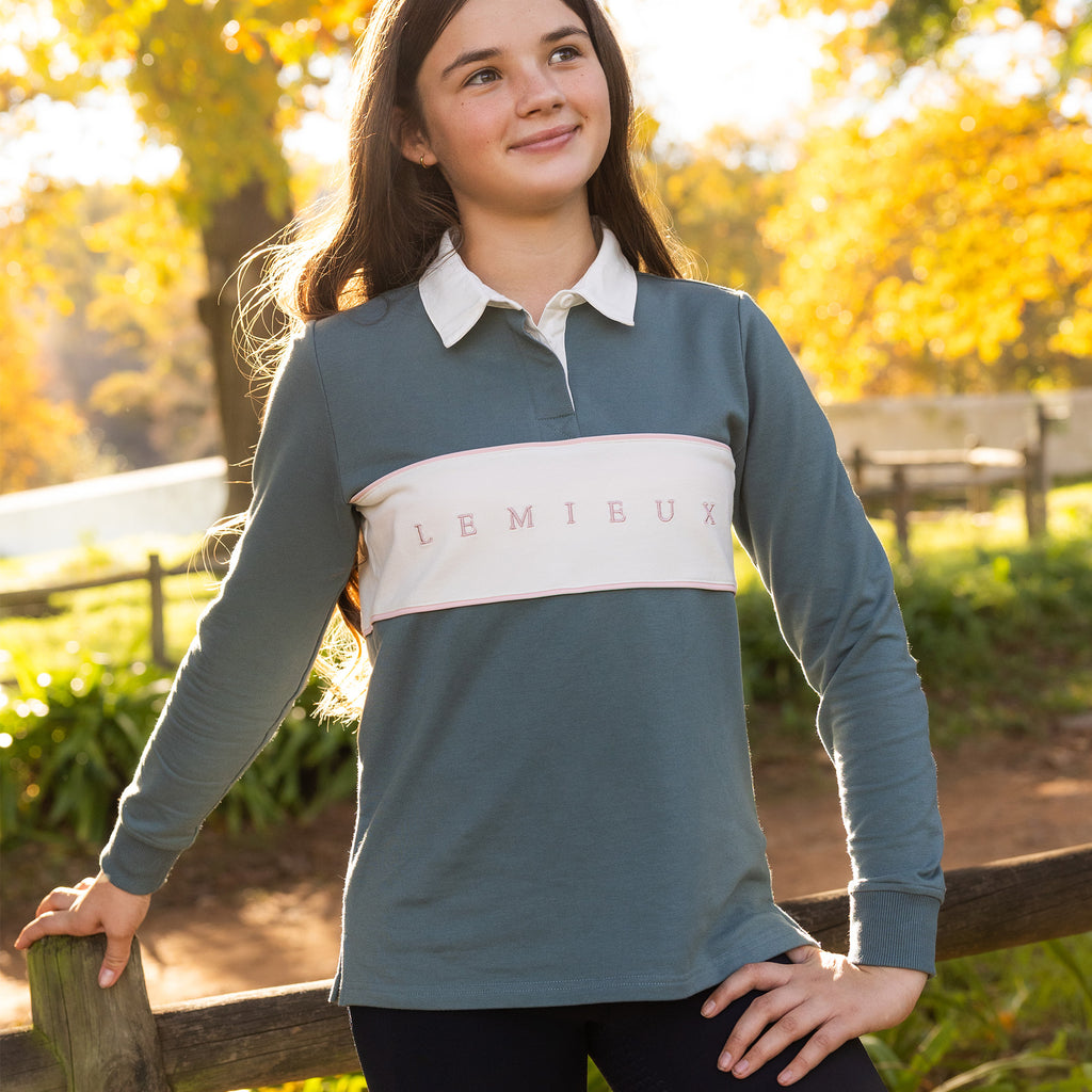 LeMieux Young Rider Riley Rugby Shirt - Aloe