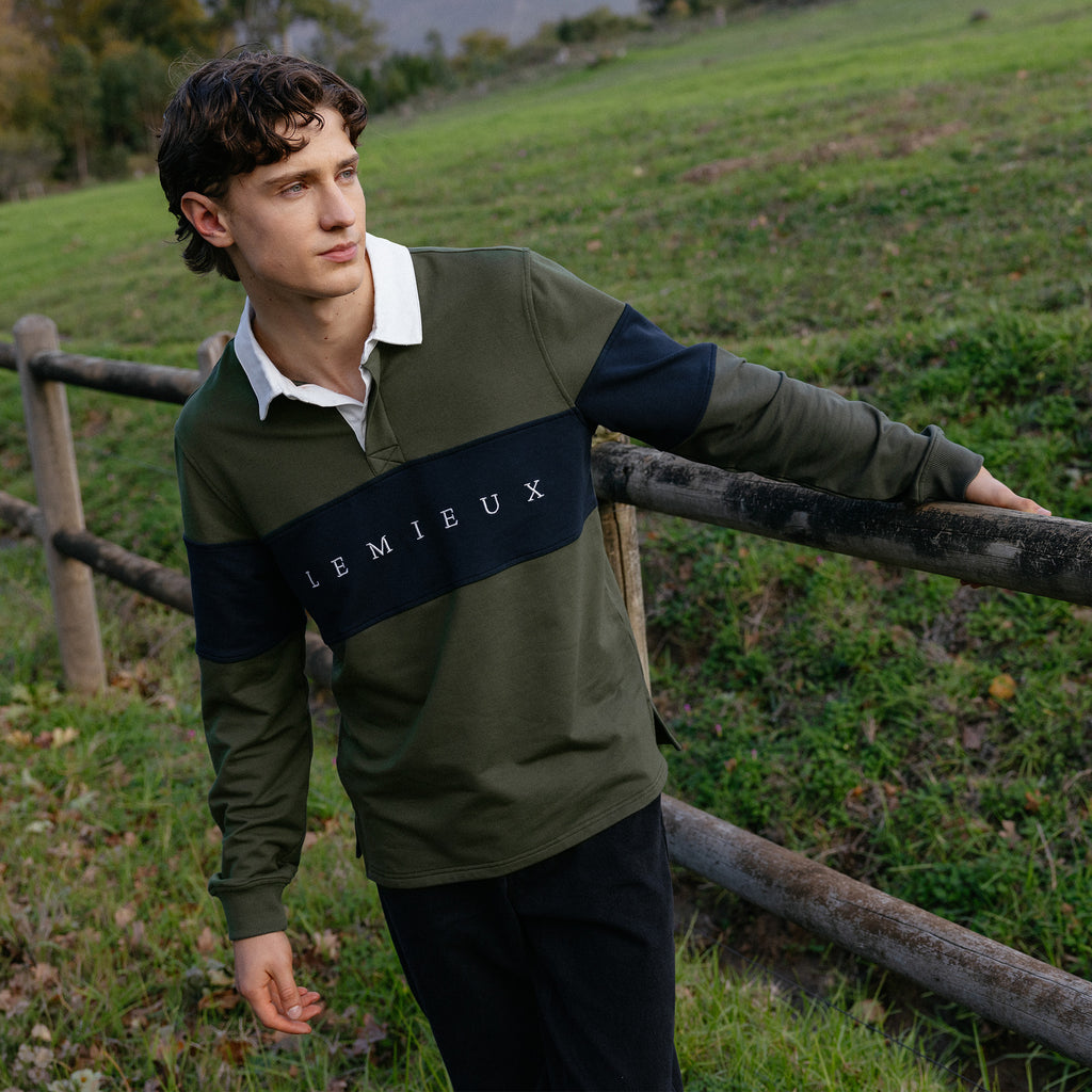 LeMieux Mens Rugby Shirt - Olive