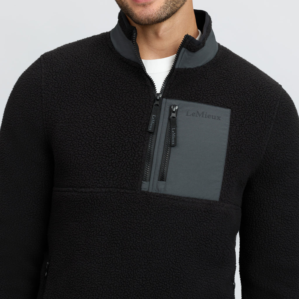 LeMieux Mens Borg Half Zip  Sweat - Black