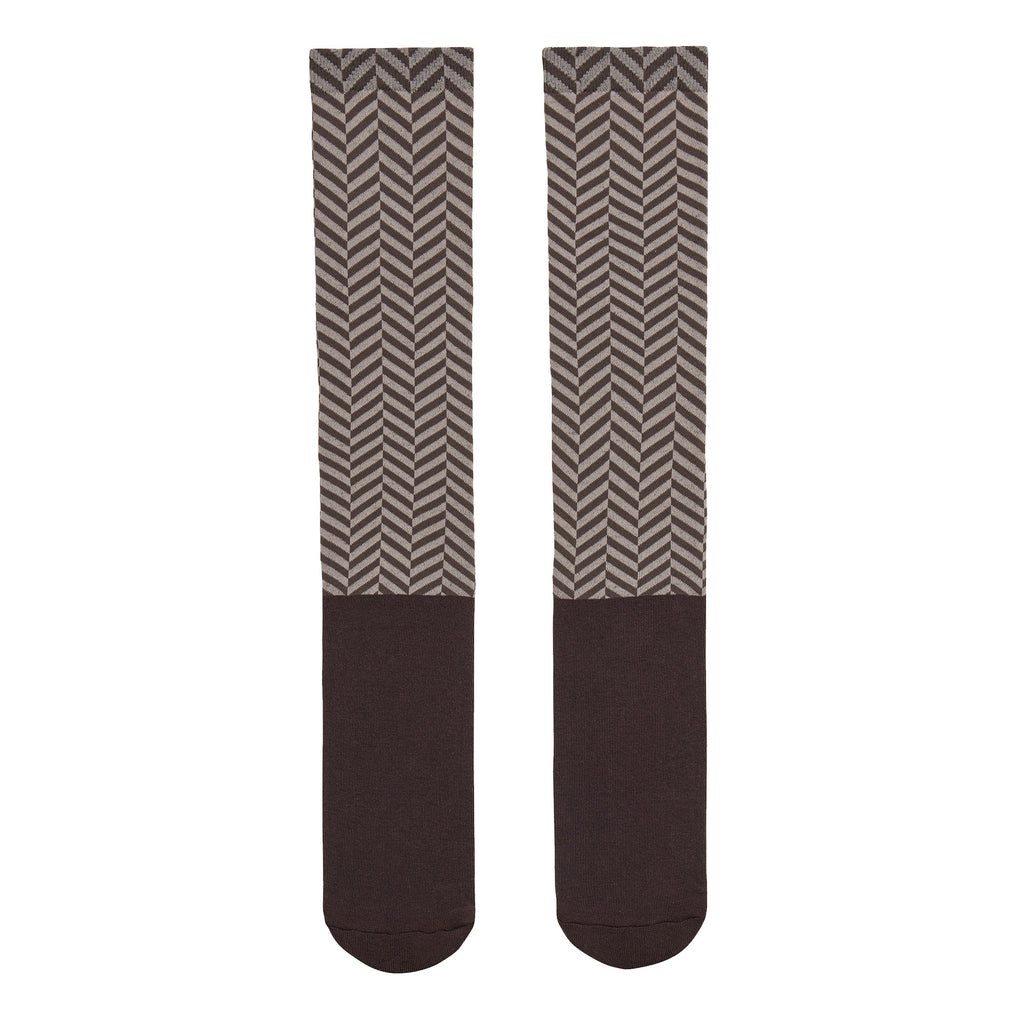 LeMieux Heritage Footsie Socks Herringbone - Cocoa