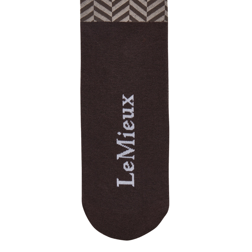 LeMieux Heritage Footsie Socks Herringbone - Cocoa
