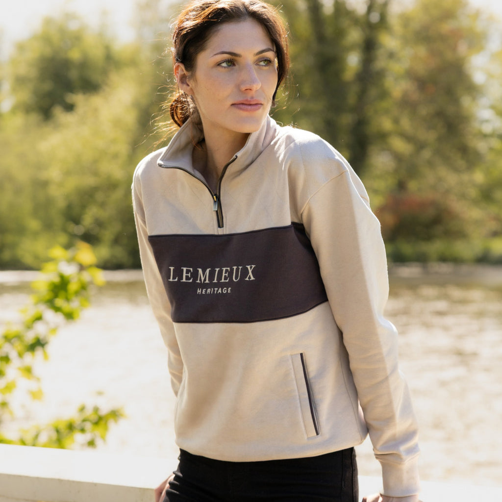 LeMieux Heritage Quarter Zip Sweat - Stone