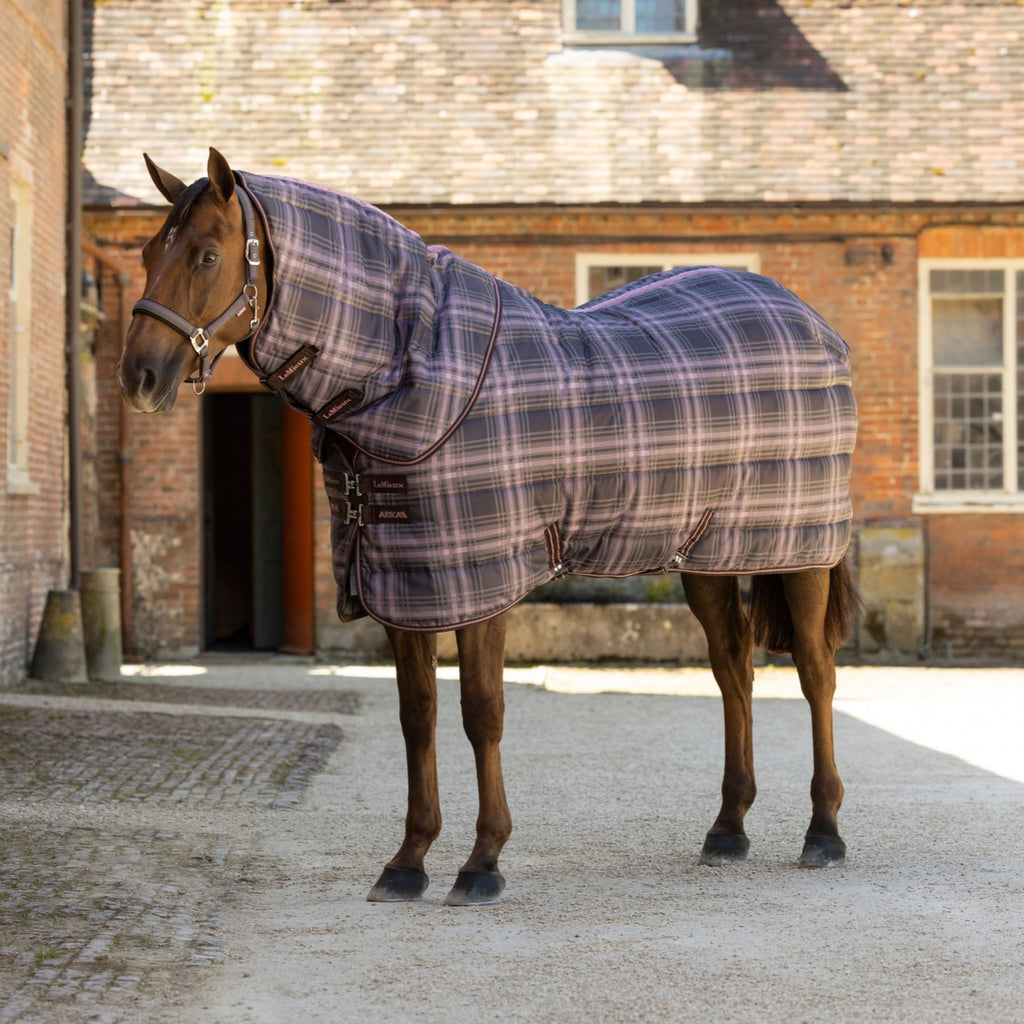 LeMieux Arika Check Stable Rug with Neck 100g - Cocoa