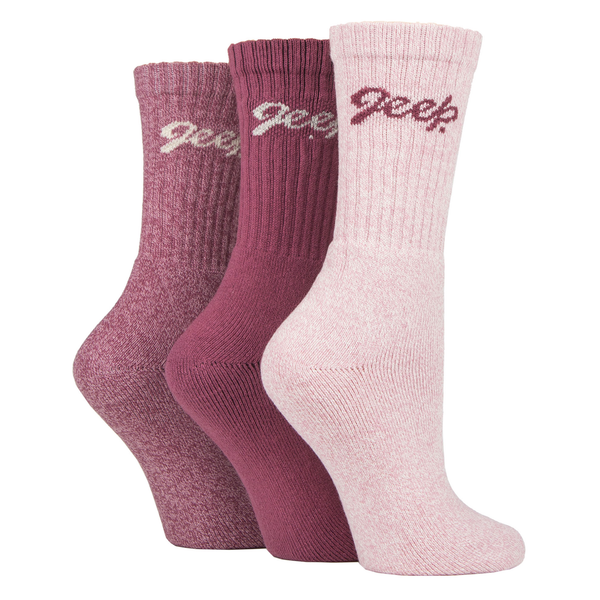 Jeep Cotton Rich Ribbed Boot Sock - Rose/Cream