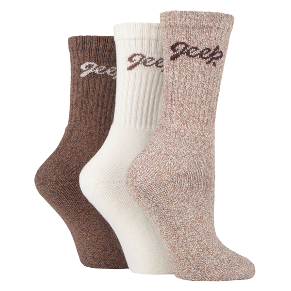 Jeep Cotton Rich Ribbed Boot Sock - Tan/Cream