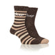 Jeep Ladies Wool Blend Boot Socks - Chocolate/Beige