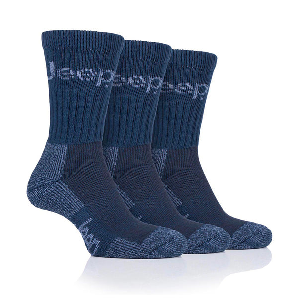 Jeep Mens Luxury Terrain Boot Socks - Navy/Sky