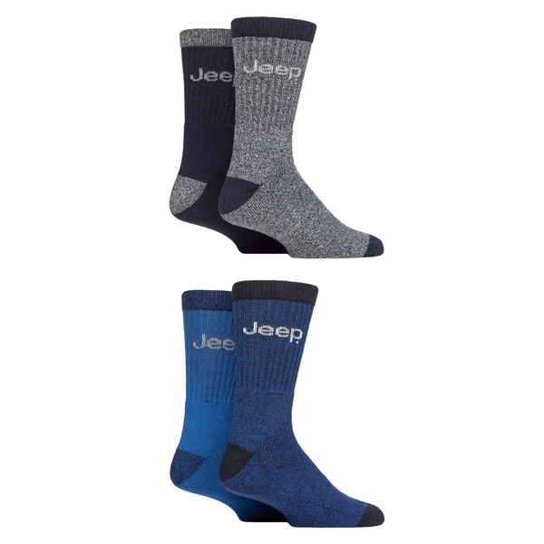 Jeep Marl Regenerated Cotton Boot Sock - Navy/Light Grey