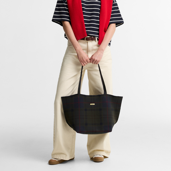 Barbour Layla Tartan Large Tote Bag - Shadow Classic Tartan