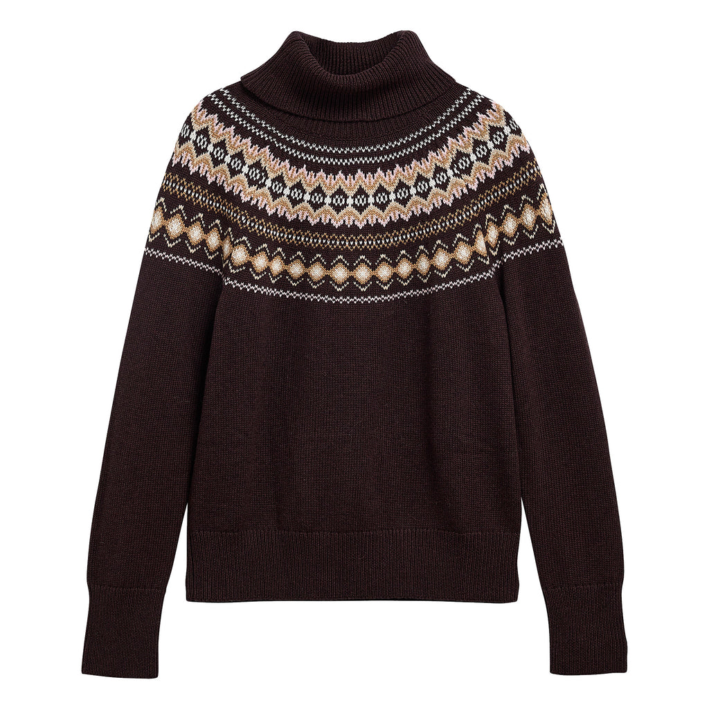 Barbour Ladies Darwen Knitted Jumper - Seal Brown