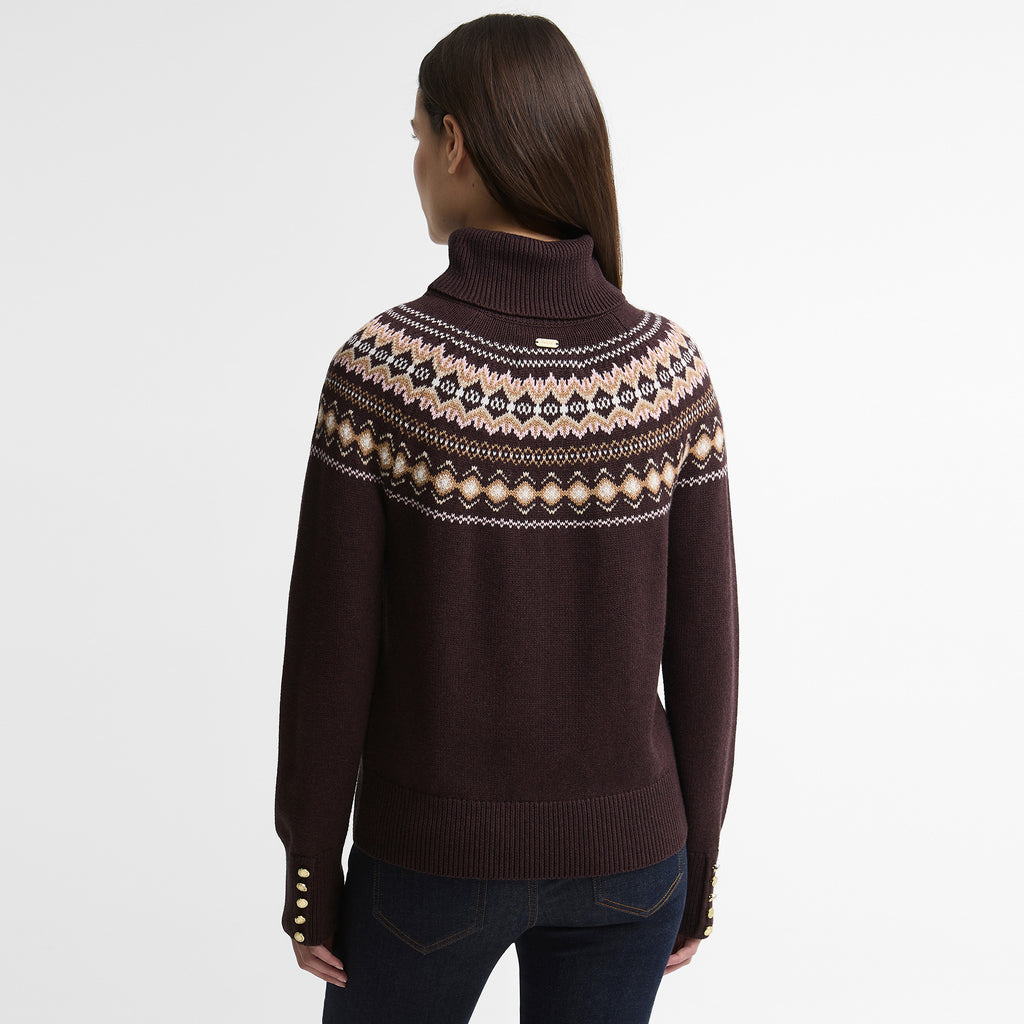 Barbour Ladies Darwen Knitted Jumper - Seal Brown