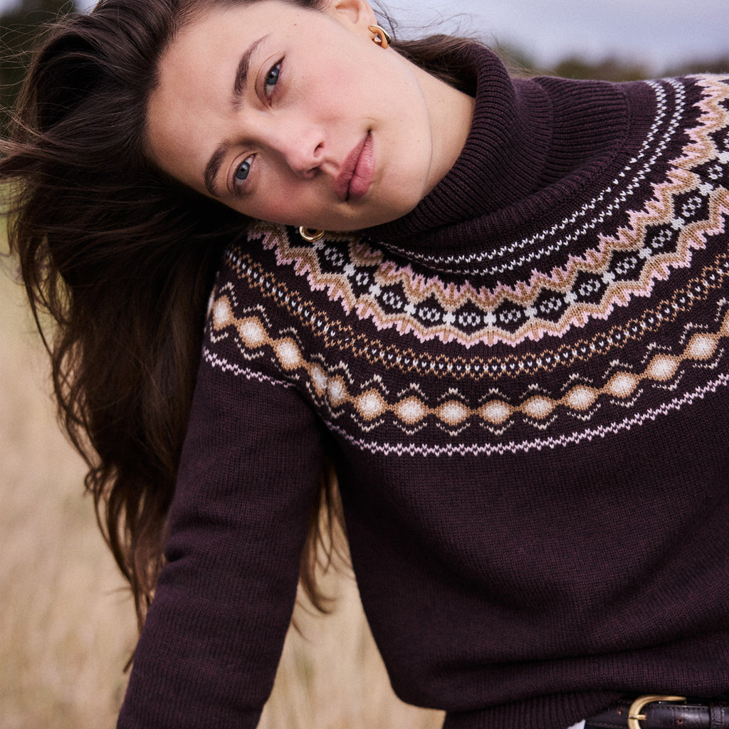 Barbour Ladies Darwen Knitted Jumper - Seal Brown