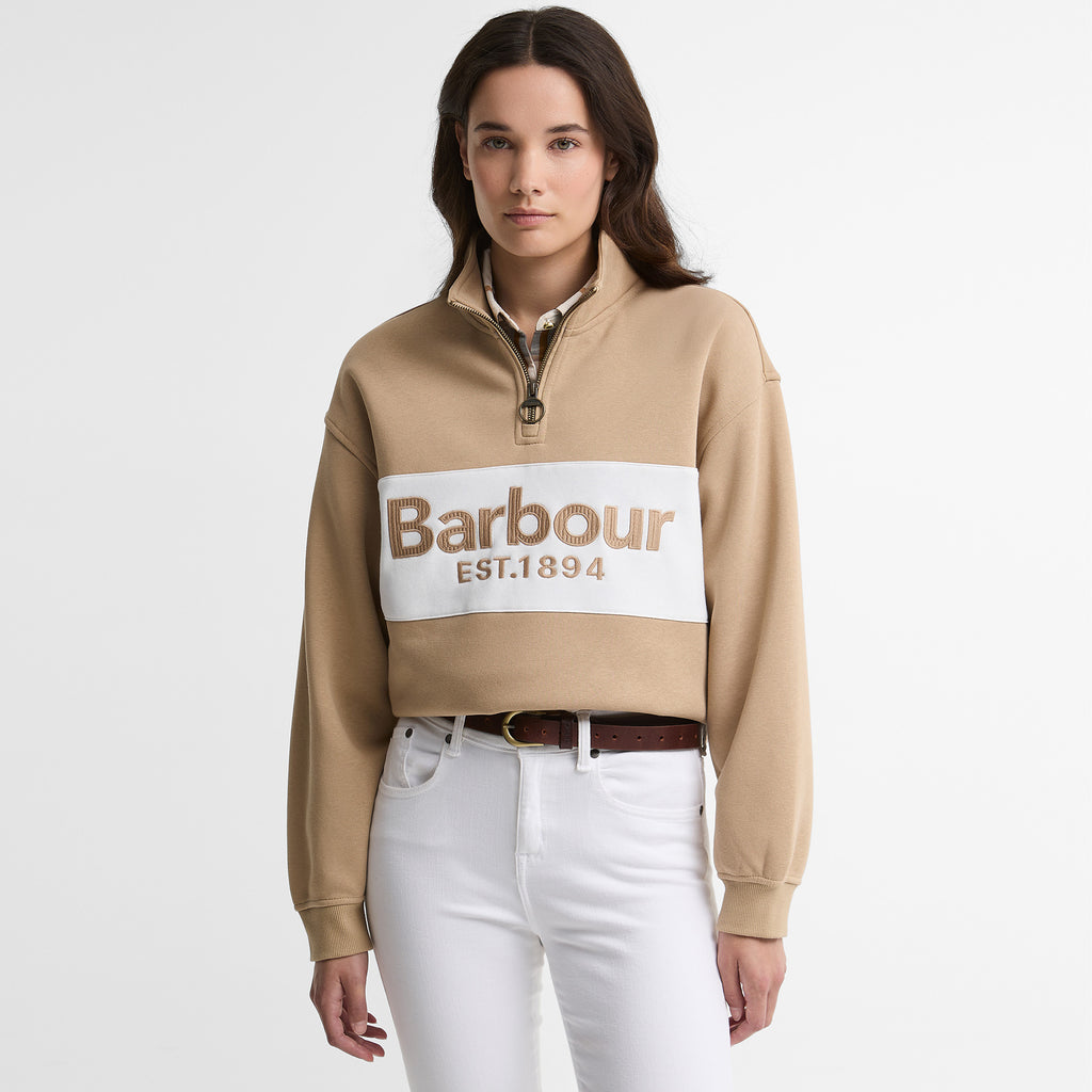 Barbour Ladies Zaria 1/2 Zip Sweatshirt - Warm Trench
