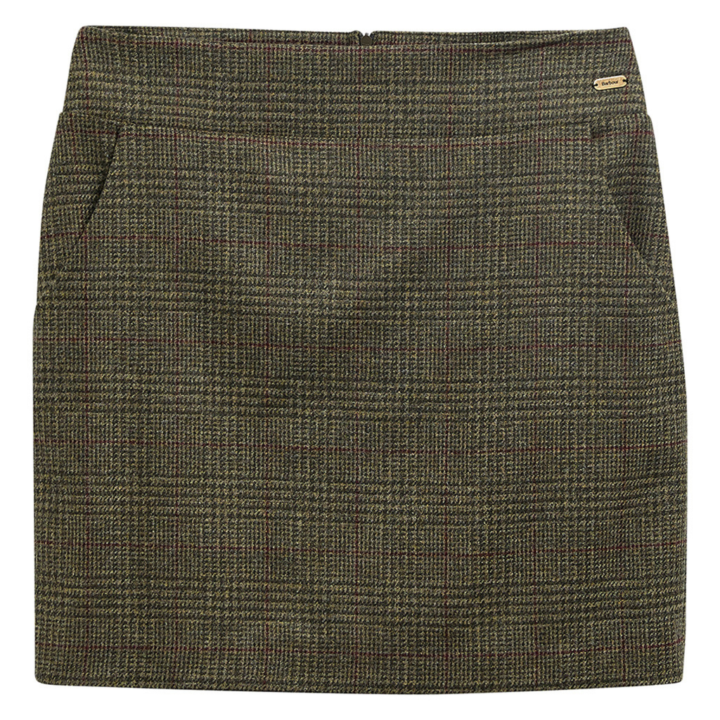 Barbour Ladies Browning Skirt - Olive Prince of Wales