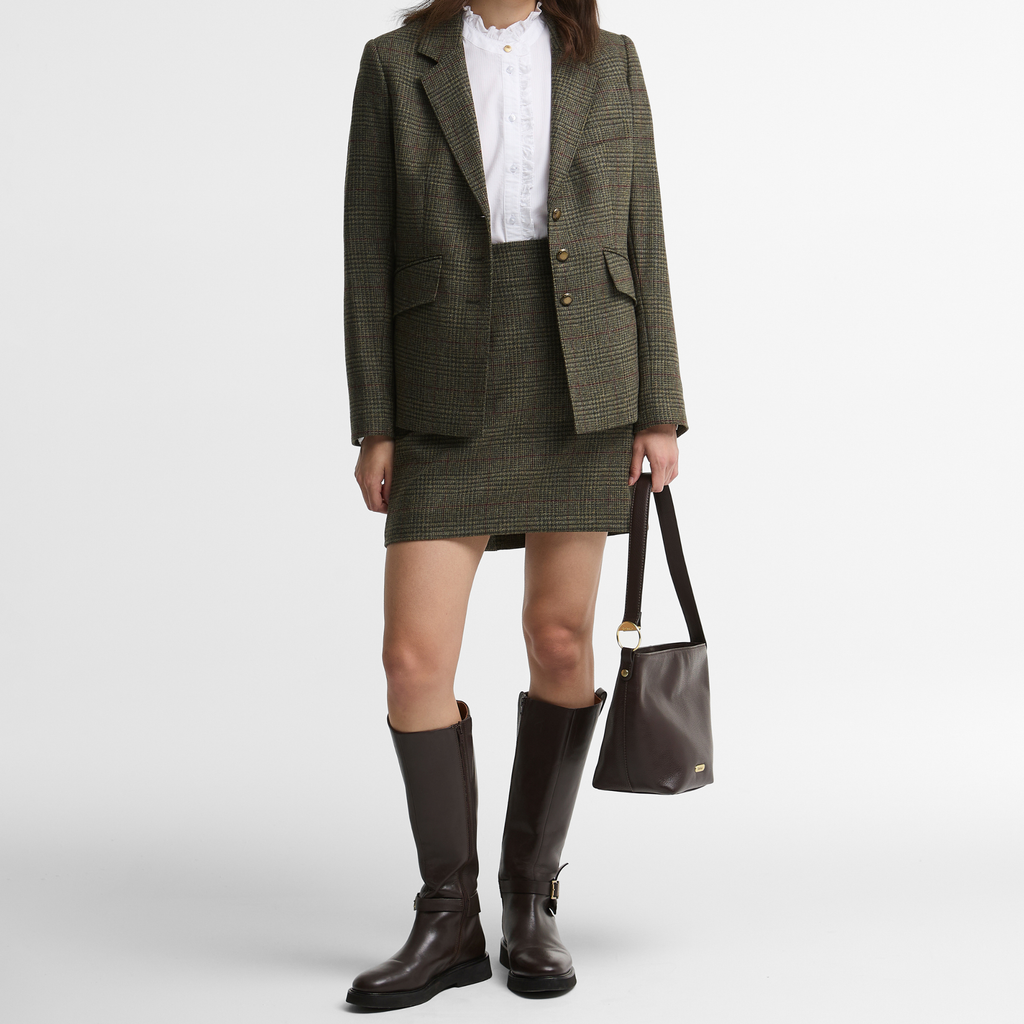 Barbour Ladies Browning Skirt - Olive Prince of Wales