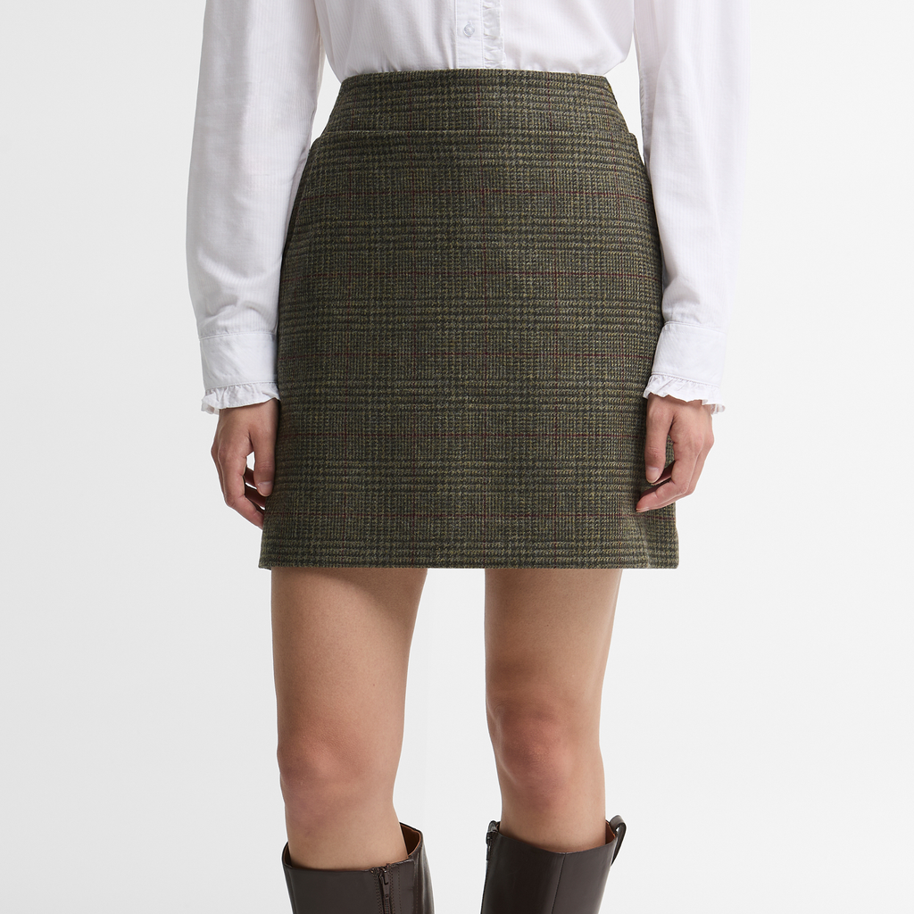 Barbour Ladies Browning Skirt - Olive Prince of Wales