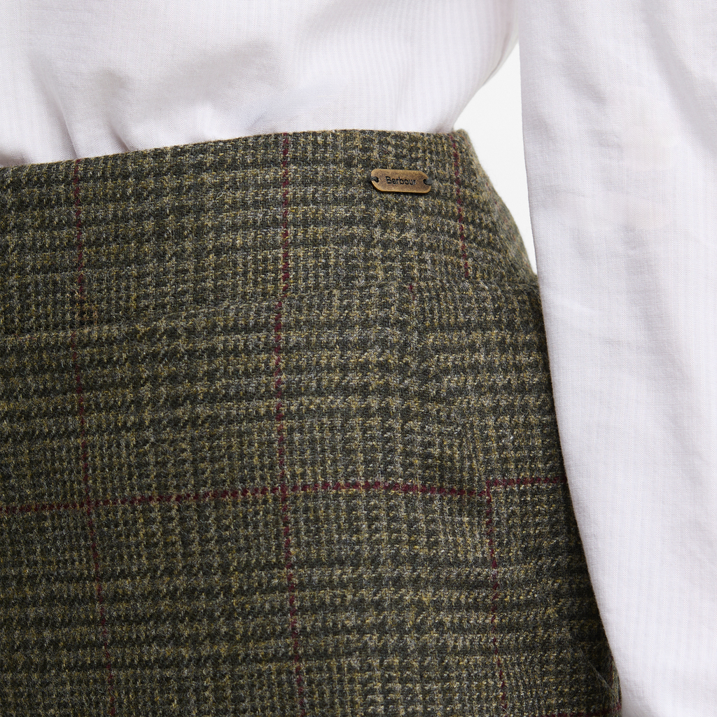 Barbour Ladies Browning Skirt - Olive Prince of Wales