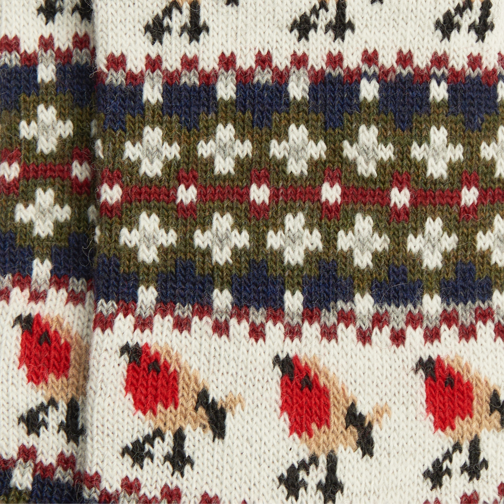 Barbour Ladies Robin Fair Isle Sock - Olive