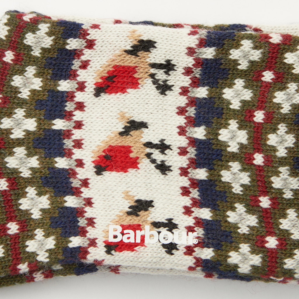 Barbour Ladies Robin Fair Isle Sock - Olive