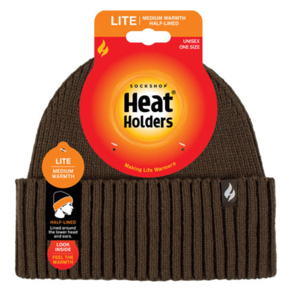 Heat Holders Ladies Ashwood Lite Ribbed Turnover Hat - Khaki
