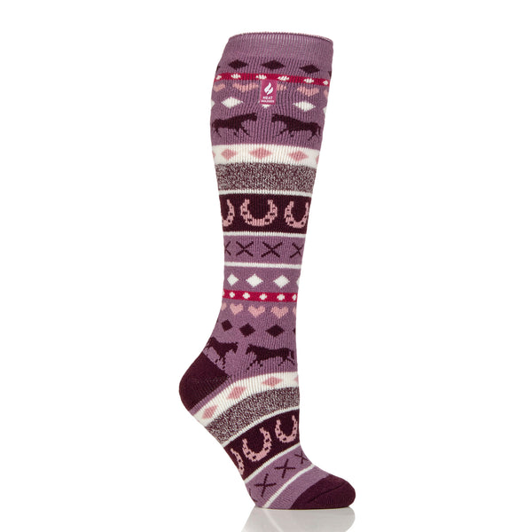 Heat Holders Ladies Oaken Lite Socks - Fairisle Mauve