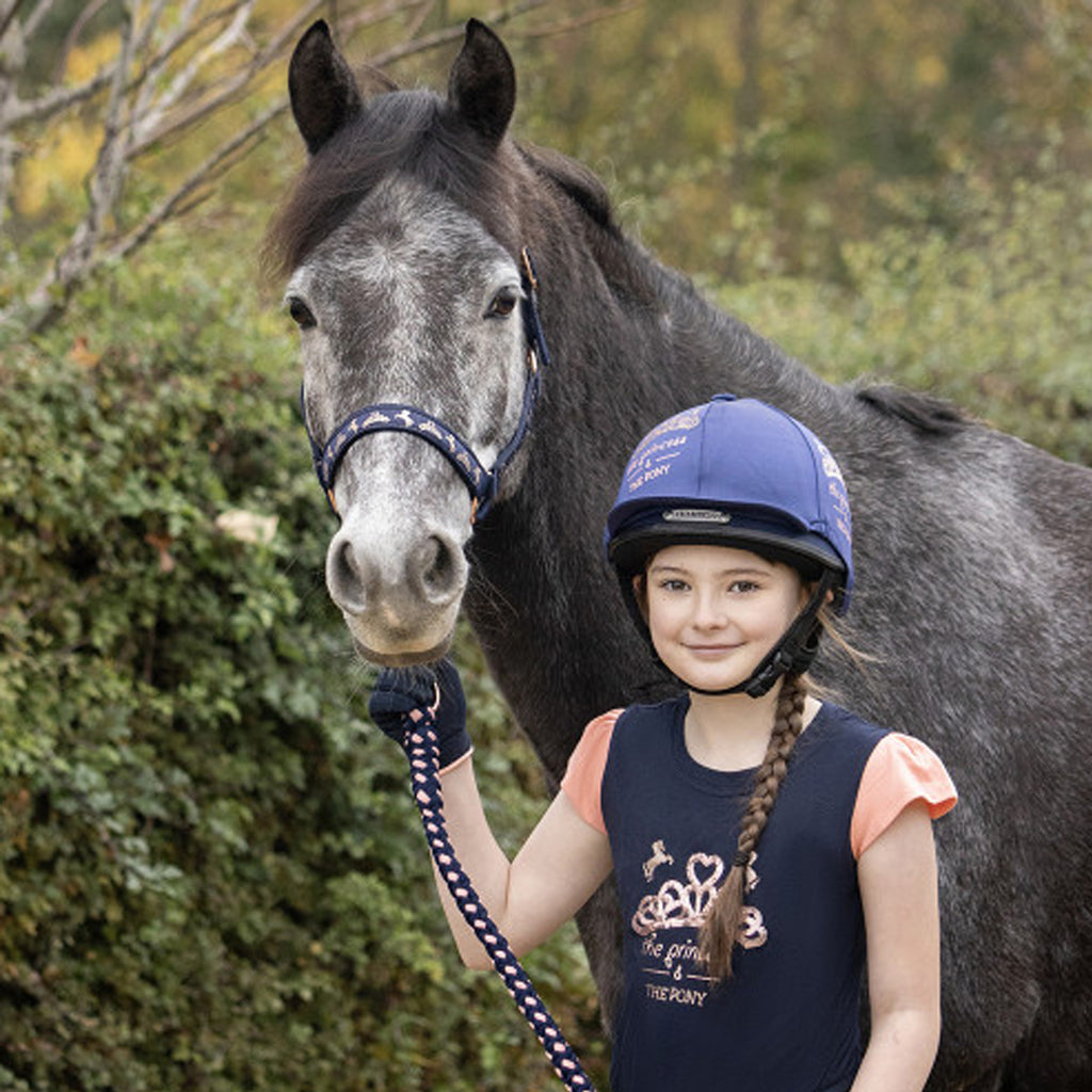 Hy Equestrian The Princess and the Pony Hat Cover by Little Rider - Navy/Peach