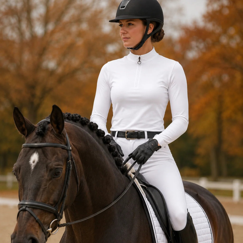 Equetech Ladies Thermal Winter Stock Shirt - White