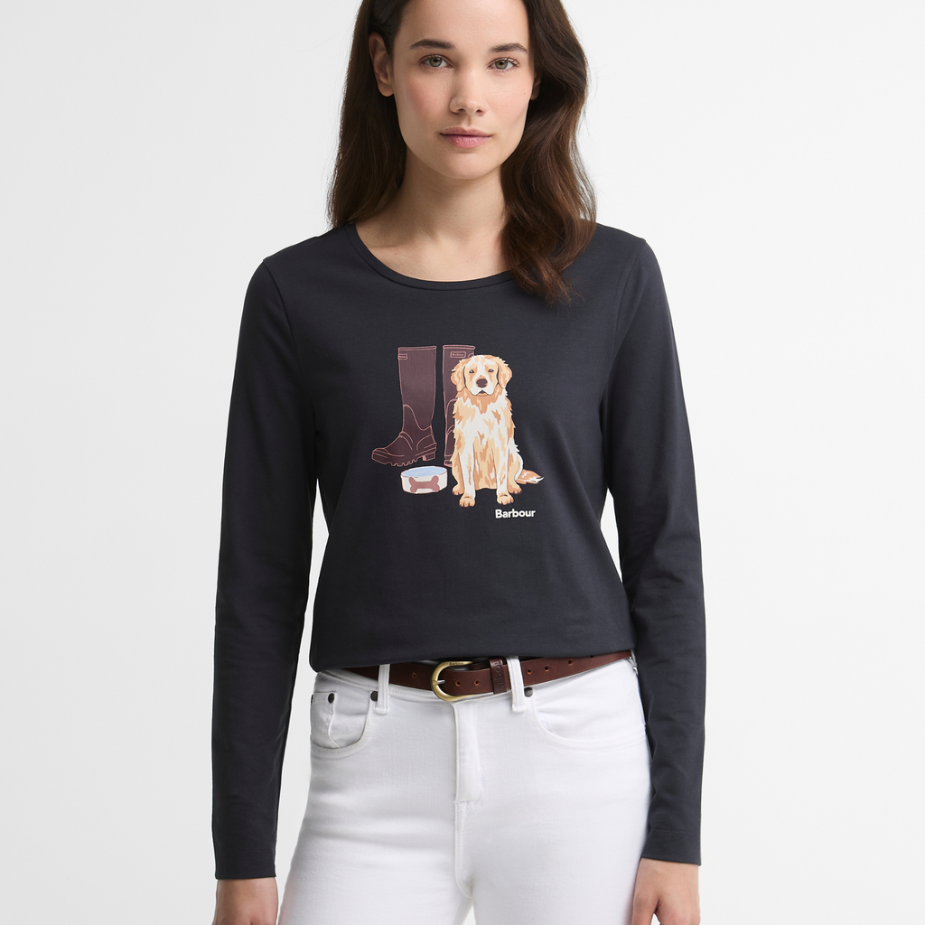 Barbour Ladies Hedley Long Sleeve T-Shirt - Dark Navy